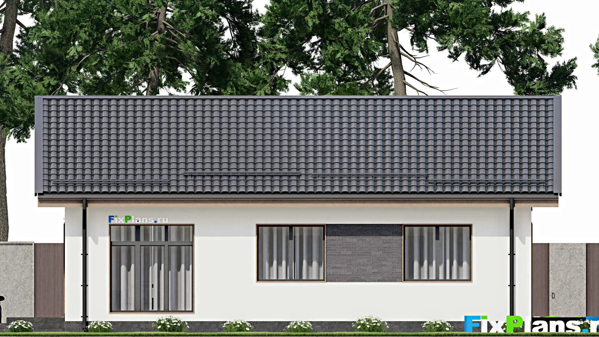 F-5219 - Проект одноэтажного дома 10 на 12, площадью 100 м² с 2 спальнями