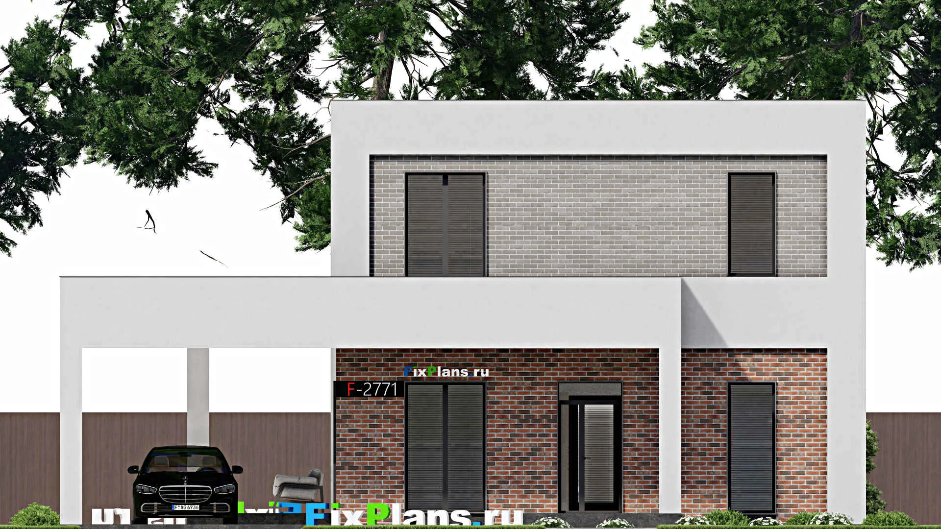 F-2771 - Проект двухэтажного дома 10 на 14, площадью 210 м² с террасой и 3 спальнями