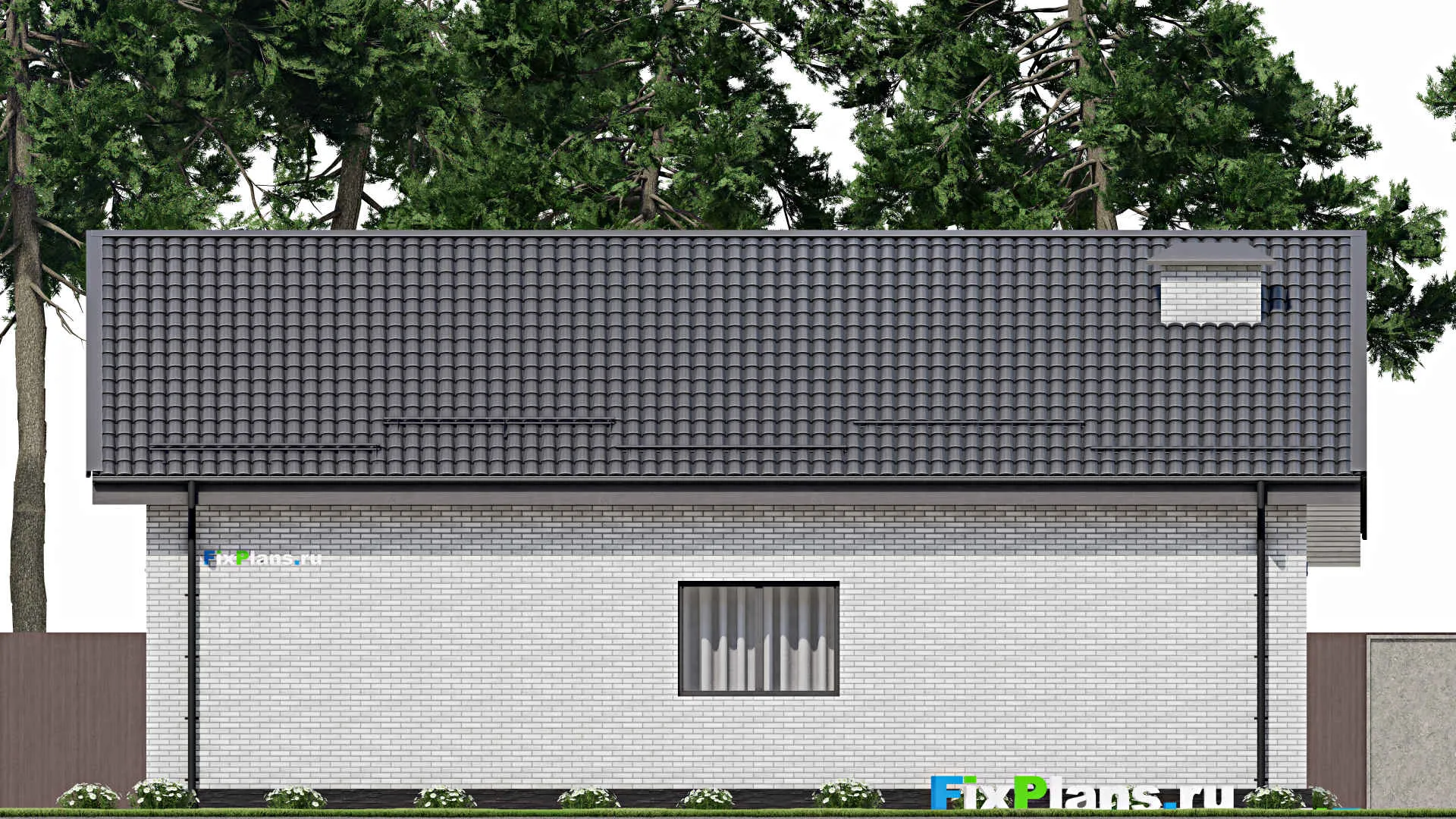 F-3140 - Проект одноэтажного дома 11 на 16, площадью 130 м² с террасой и 3 спальнями