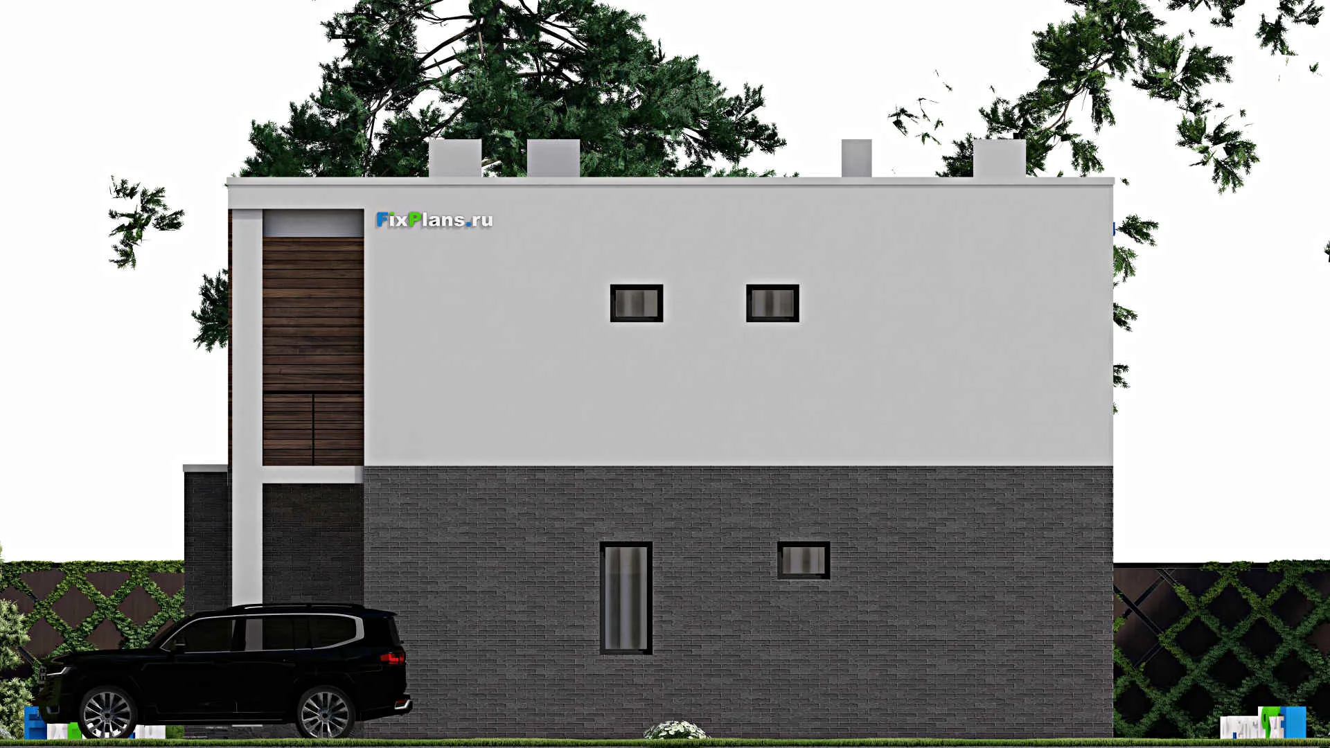 F-11123 - Проект двухэтажного дома 13 на 14, площадью 240 м² с террасой, балконом и 4 спальнями