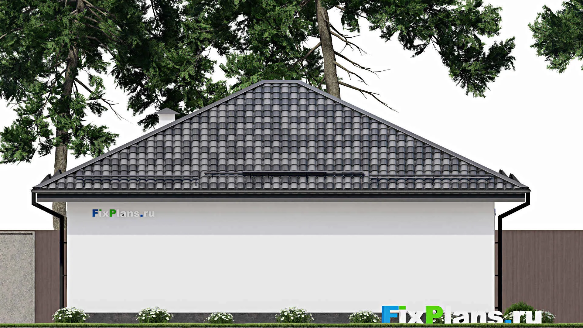 F-11519 - Проект одноэтажного дома 11 на 12, площадью 90 м² с 3 спальнями