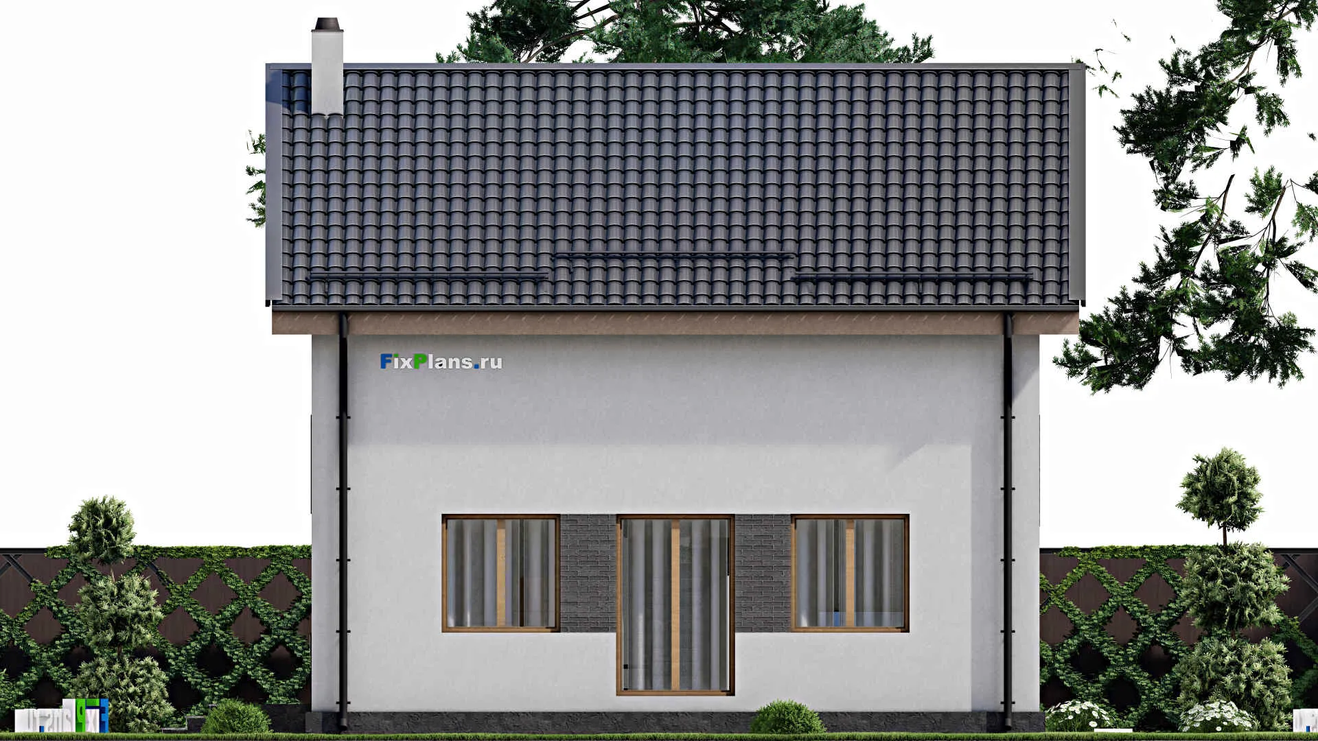 F-4022 - Проект дома с мансардой 10 на 10, площадью 130 м² с балконом и 4 спальнями