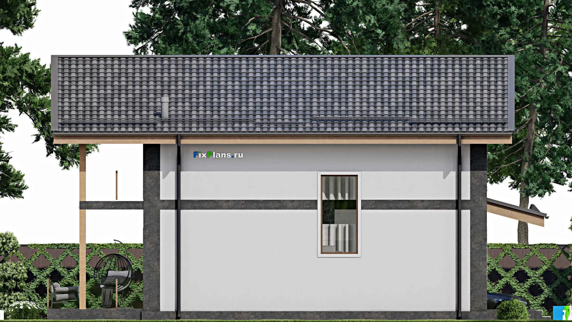 F-8801 - Проект дома с мансардой 11 на 16, площадью 220 м² с террасой, балконом и 5 спальнями