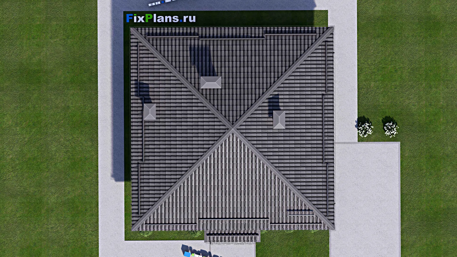 F-13823 - Проект одноэтажного дома 11 на 12, площадью 90 м² с 2 спальнями