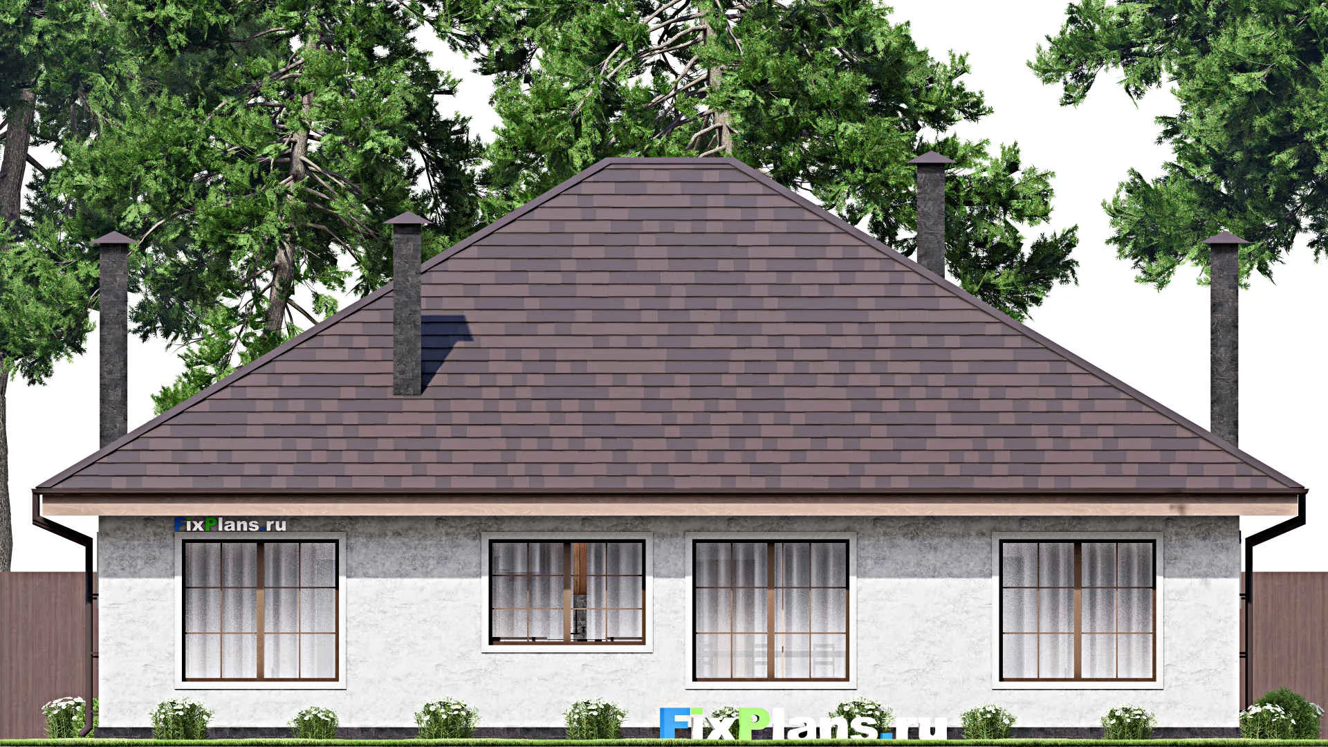 F-13625 - Проект дома с мансардой 14 на 16, площадью 230 м² с балконом и 4 спальнями