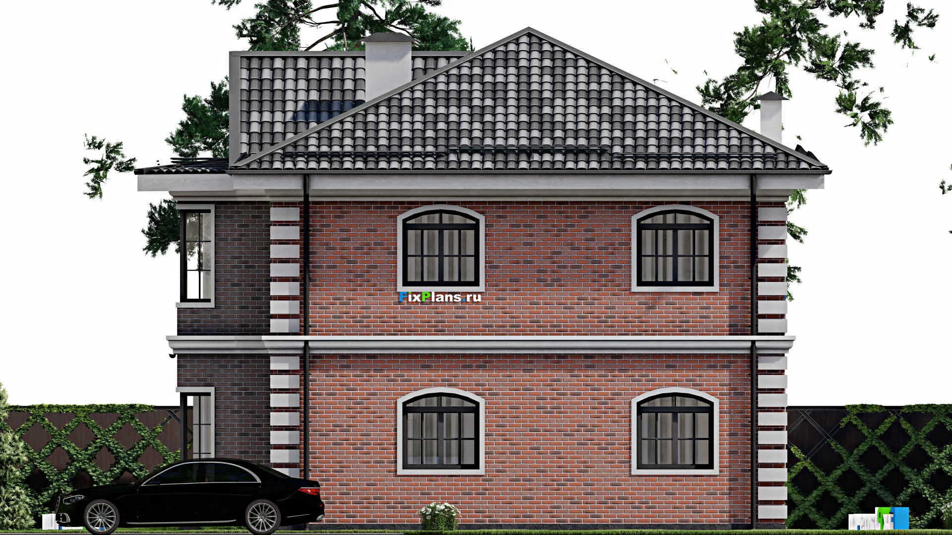 F-8459 - Проект двухэтажного дома 12 на 14, площадью 190 м² с 4 спальнями