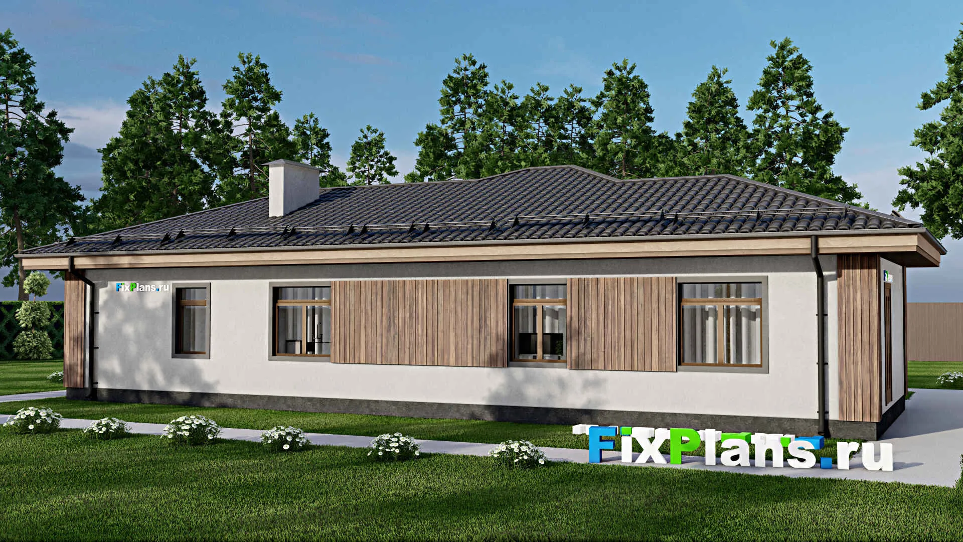 F-10502 - Проект одноэтажного дома 10 на 18, площадью 120 м² с 1 спальнями