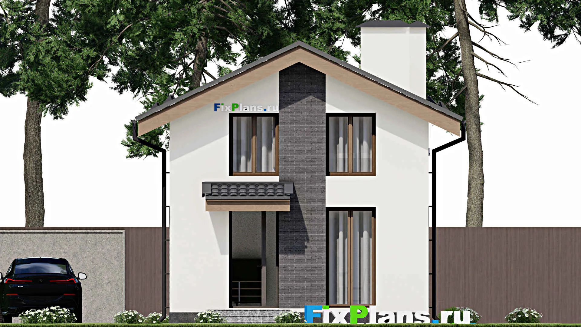 F-6560 - Проект дома с мансардой 7 на 11, площадью 100 м² с 4 спальнями