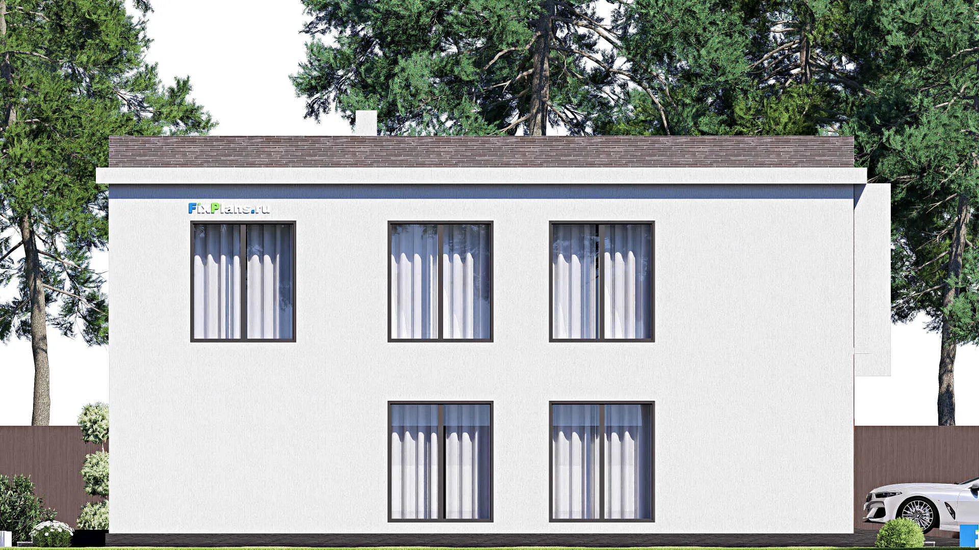 F-18701 - Проект двухэтажного дома 12 на 17, площадью 240 м² с террасой, балконом и 3 спальнями