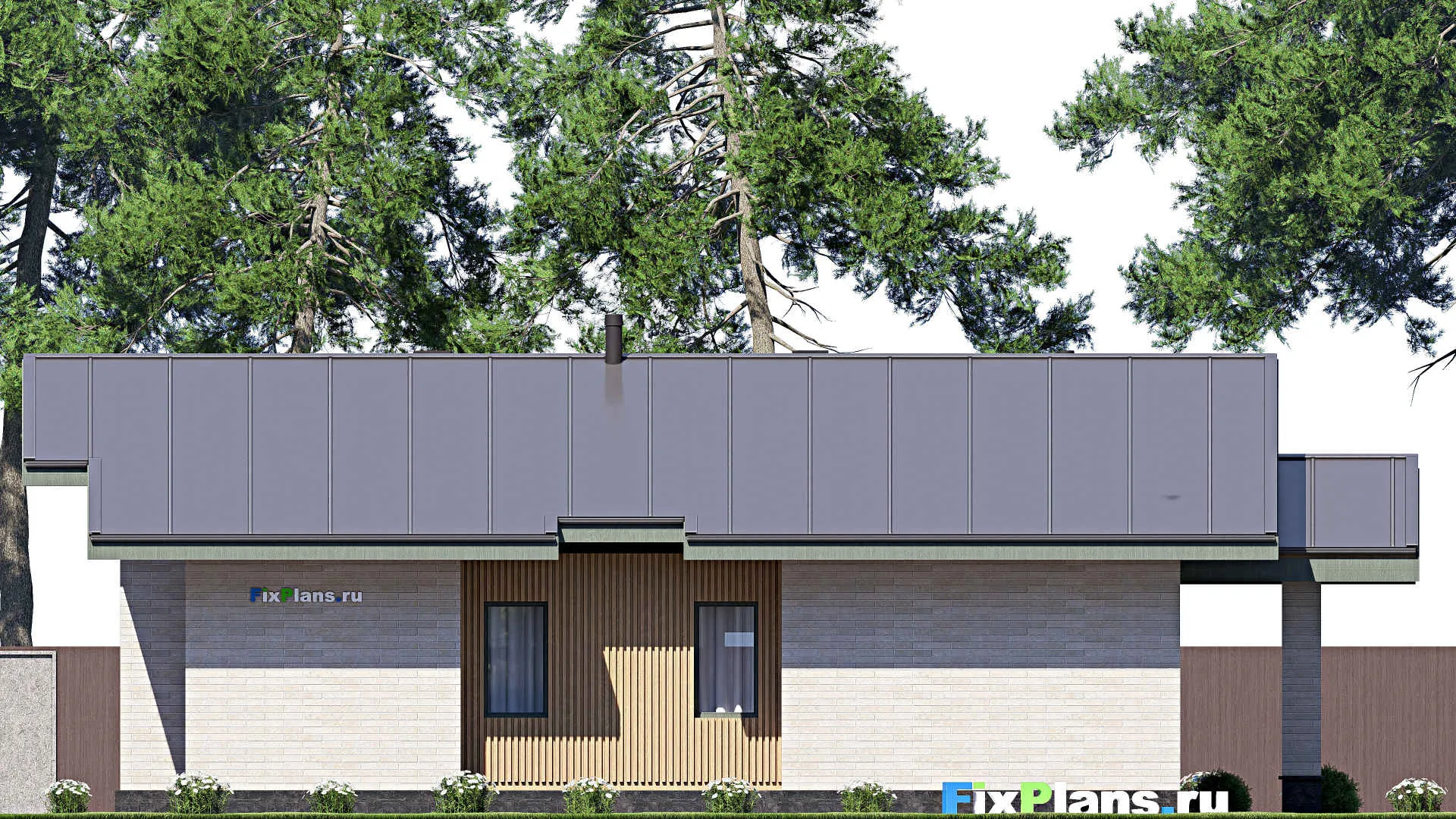 F-18017 - Проект одноэтажного дома 17 на 17, площадью 170 м² с 3 спальнями