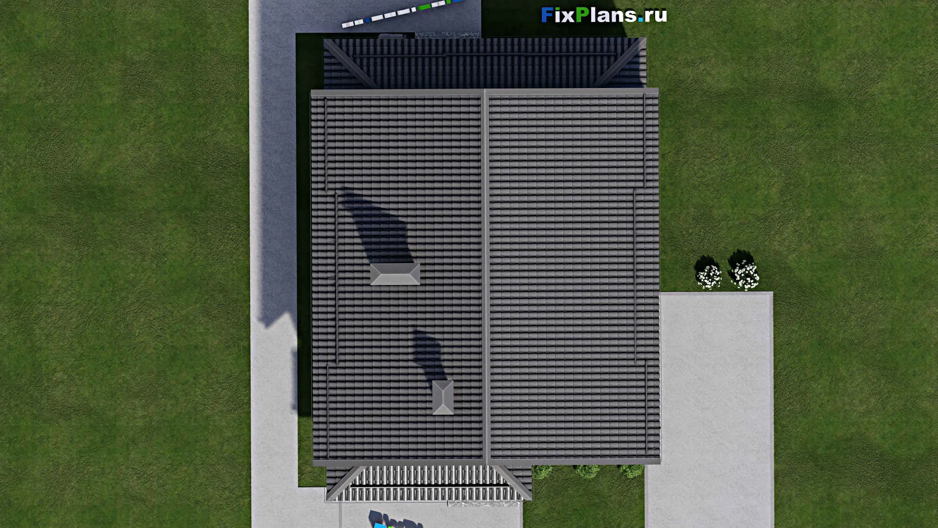 F-10088 - Планы дома с мансардой 10 на 14, площадью 190 м² с террасой и 5 спальнями