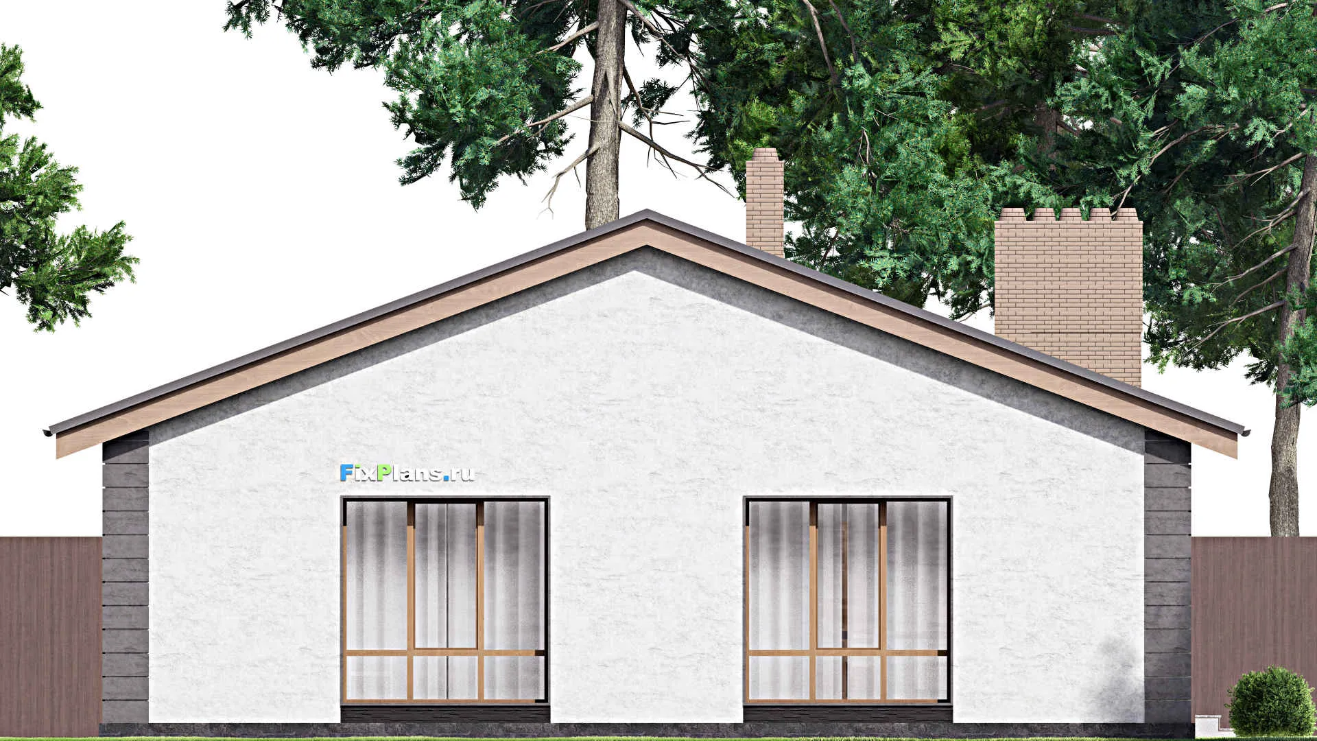 F-14489 - Проект одноэтажного дома 13 на 16, площадью 160 м² с 4 спальнями