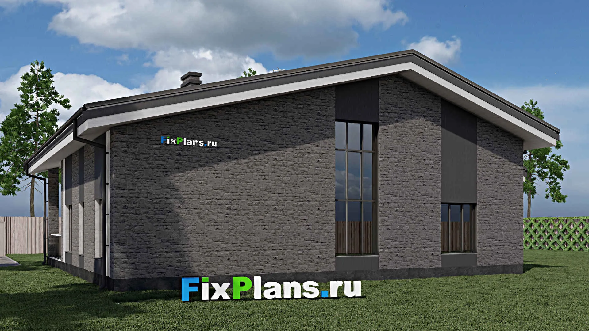 F-0818 - Проект дома с мансардой 13 на 17, площадью 260 м² с террасой и 4 спальнями